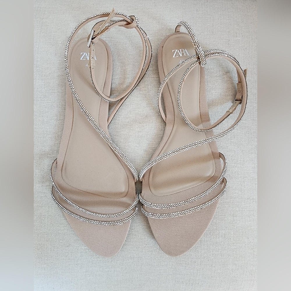 Zara Beige Strappy Sandals